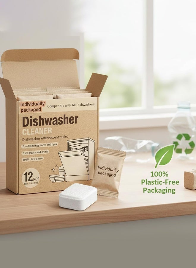 Maebho 12Pcs Dishwasher Cleaner Effervescent Tablets, Plastic-Free Deep Clean Descaler, Fragrance & Dye Free Degreaser for All Dishwasher Models, Remove Grease Limescale Odor - Image 3