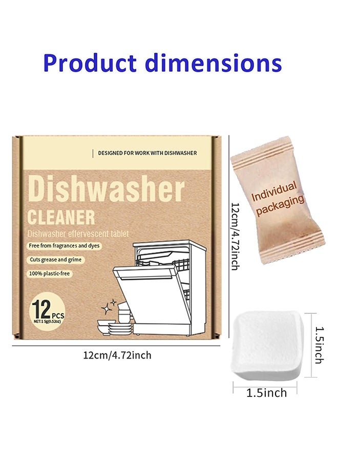 Maebho 12Pcs Dishwasher Cleaner Effervescent Tablets, Plastic-Free Deep Clean Descaler, Fragrance & Dye Free Degreaser for All Dishwasher Models, Remove Grease Limescale Odor - Image 5