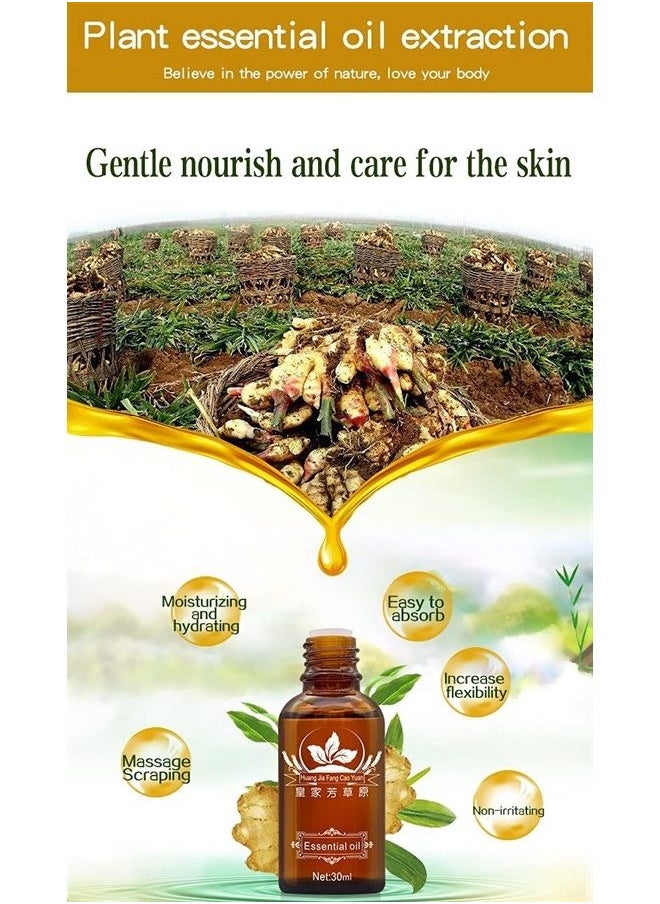 3 Pack Lymphatic Drainage Ginger Oil, Ginger Massage Oil to Promote Blood Circulation,Suitable for Body Massage。