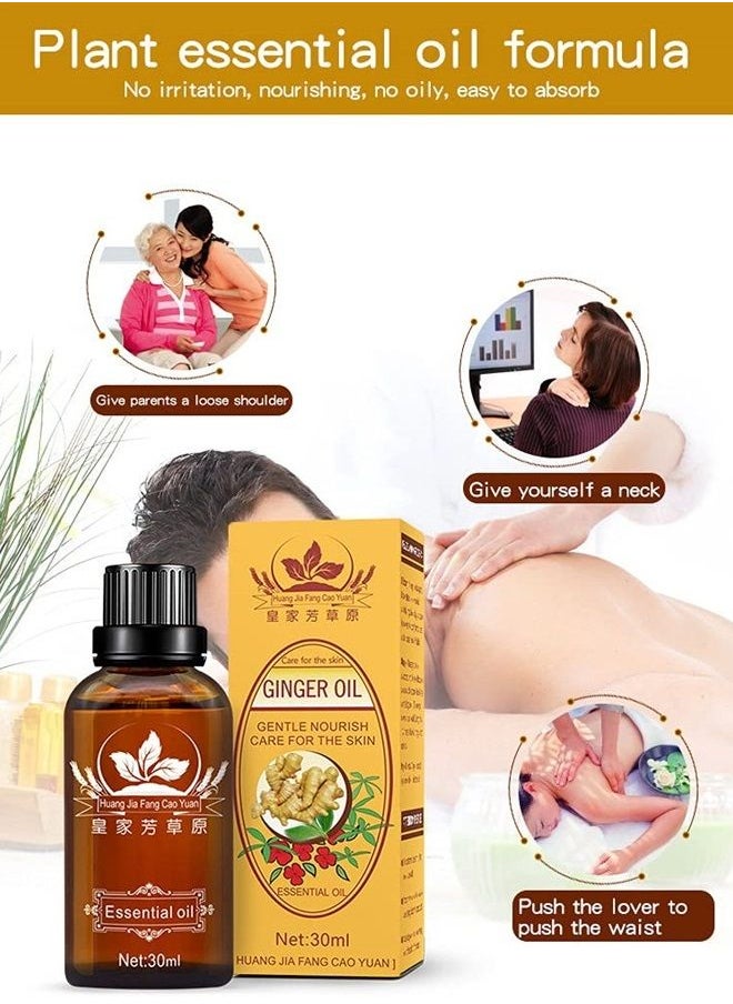 3 Pack Lymphatic Drainage Ginger Oil, Ginger Massage Oil to Promote Blood Circulation,Suitable for Body Massage。