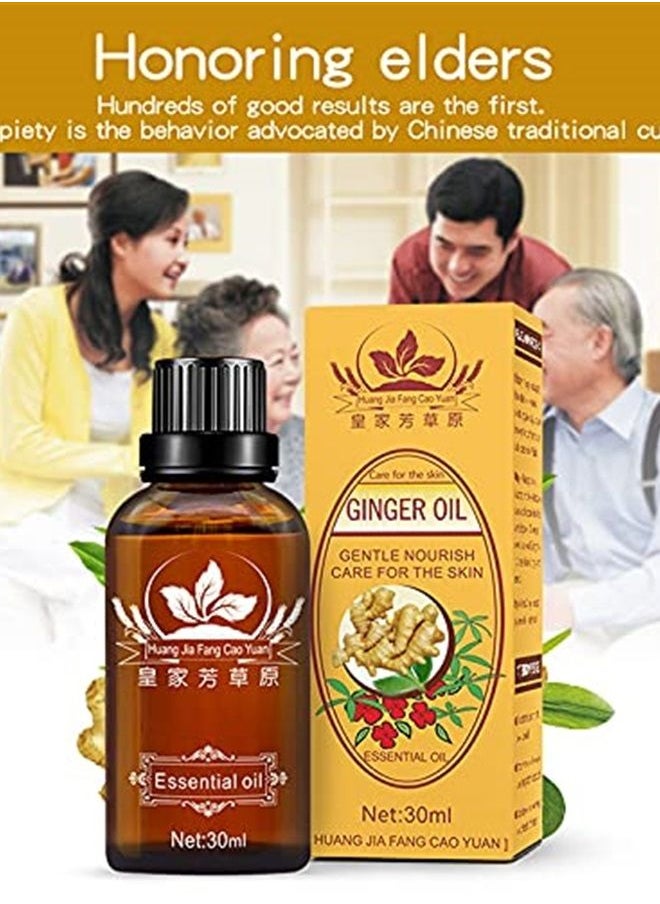 3 Pack Lymphatic Drainage Ginger Oil, Ginger Massage Oil to Promote Blood Circulation,Suitable for Body Massage。