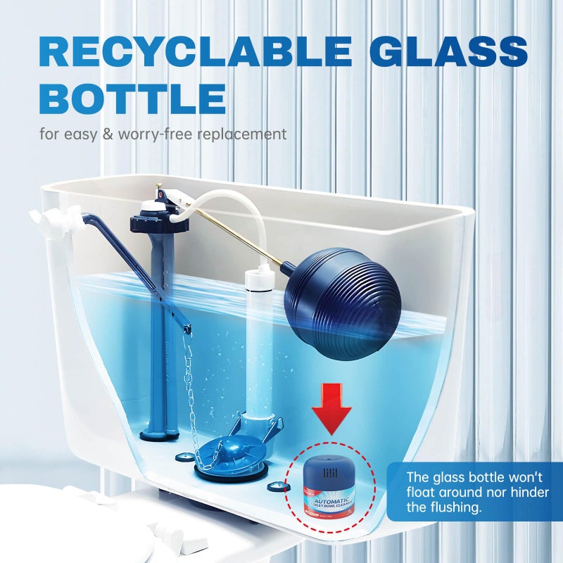 Vacplus Toilet Bowl Cleaners - 3 Pack, Krazy Clean Automatic Long-Lasting Toilet Cleaner Bottle, Easy-to-Use Toilet Bowl Cleaner Tablets in Bottles with Powerful Cleaning - Image 5