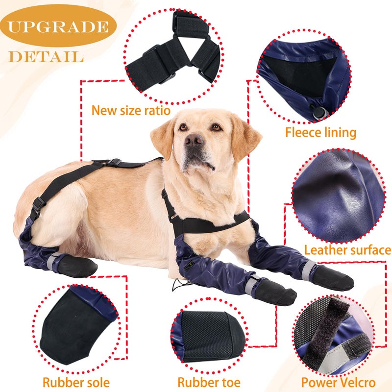 yucca Rubber Dog Boots for Paws, Easy-On Pet Suspender Boot Leggings, Anti Slip Dog Socks, Reusable Waterproof Dogs Booties, Protect Paws from Rain, Snow, Slush, and Snow Melt - Image 3