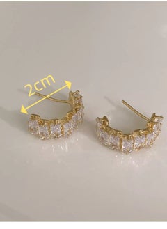 Generic Earrings for Girls,Shiny Earrings, Women's Gold Fashion Earrings Pair of C-Shaped Lrregular Earring,Ladies Jewelry ,Accessories for Ladies  - Image 2