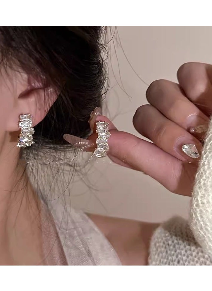 Generic - Earrings for Girls,Shiny Earrings, Women's Gold Fashion Earrings Pair of C-Shaped Lrregular Earring,Ladies Jewelry ,Accessories for Ladies - Image 1