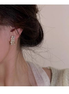 Generic Earrings for Girls,Shiny Earrings, Women's Gold Fashion Earrings Pair of C-Shaped Lrregular Earring,Ladies Jewelry ,Accessories for Ladies  - Image 3