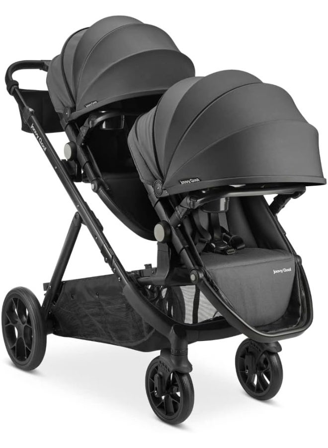Joovy New Qool Double Stroller, Customizable Modular Stroller, Jet - Image 1