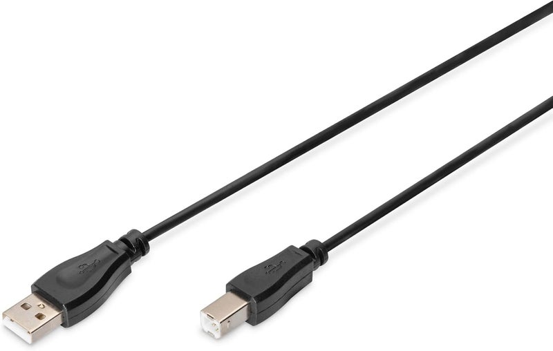 DIGITUS AK-300102-030-S 3m Length USB 2.0 A Male - B Male Connection Cable - Black - Image 1