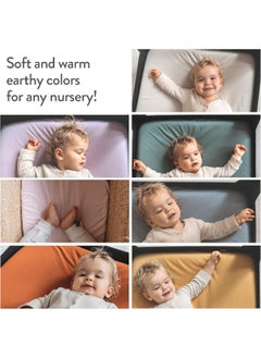 Joey + Joan Joey + Joan Bassinet Fitted Sheets for Halo Bassinest Swivel Sleeper Mattress – Snuggly Soft 100% Jersey Cotton – 2 Pack – Light Dark Sage Green  - Image 5