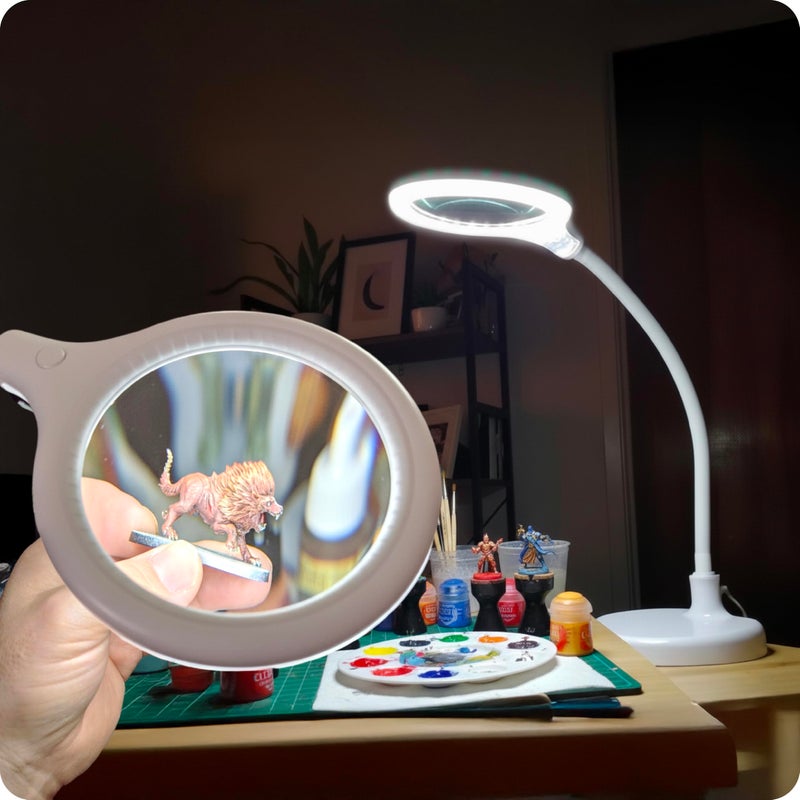 Brightech LightView Pro Flex 2 in 1 Magnifying Desk Lamp, 1.75x Light Magnifier, Adjustable Gooseneck Magnifying Glass with Light for Crafts, Reading, Close Work - Image 2