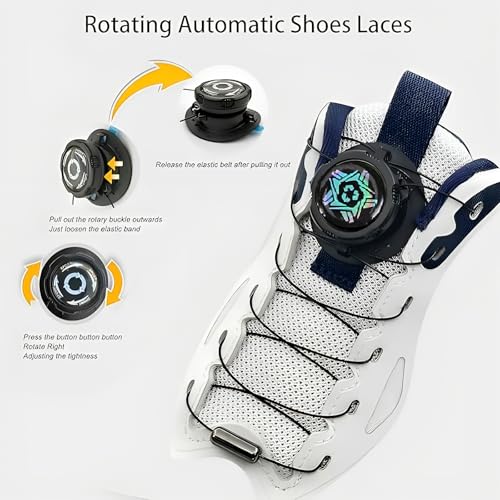 Gozaqe No Tie Shoe Laces,Smart Buckle Shoe Laces for Men,Rotatable and Adjustable for Tightness,Shoelaces Suitable for Sneakers,Sports Shoes,Casual Shoes,Hiking Shoes,Etc - Image 4