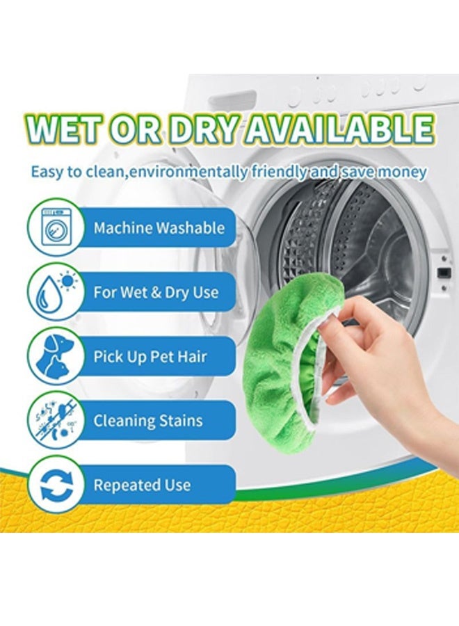 Reusable Microfiber Mop Pad Covers - 4-Pack, 10" x 4.5" (25.4 cm x 11.5 cm) Elastic Fit Replacement Pads for Flat Spray and Dust Mops, Machine Washable, Green - Image 3