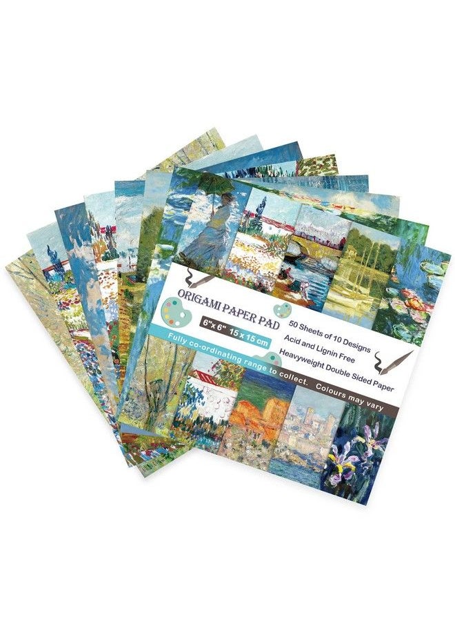 Qianshan Origami Paper Kit 50 Sheets 6 Inch Square Double Sided Color 10 Vivid Colors For Hand Crafts Origami Paper Arts Creativity.Monet  - Image 5