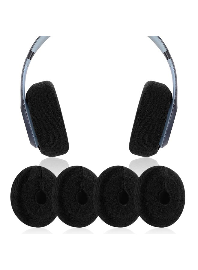 KISSUN Earpads Sweater Cover Protectors with Stretchable Knit Fabric for Beats Studio 3/2 Wireless/Wired Bose QC35 25 15 Headphones and Other Headsets with 3-4 Inch Ear Cushions [ 2 Pairs ] (Black) - Image 1