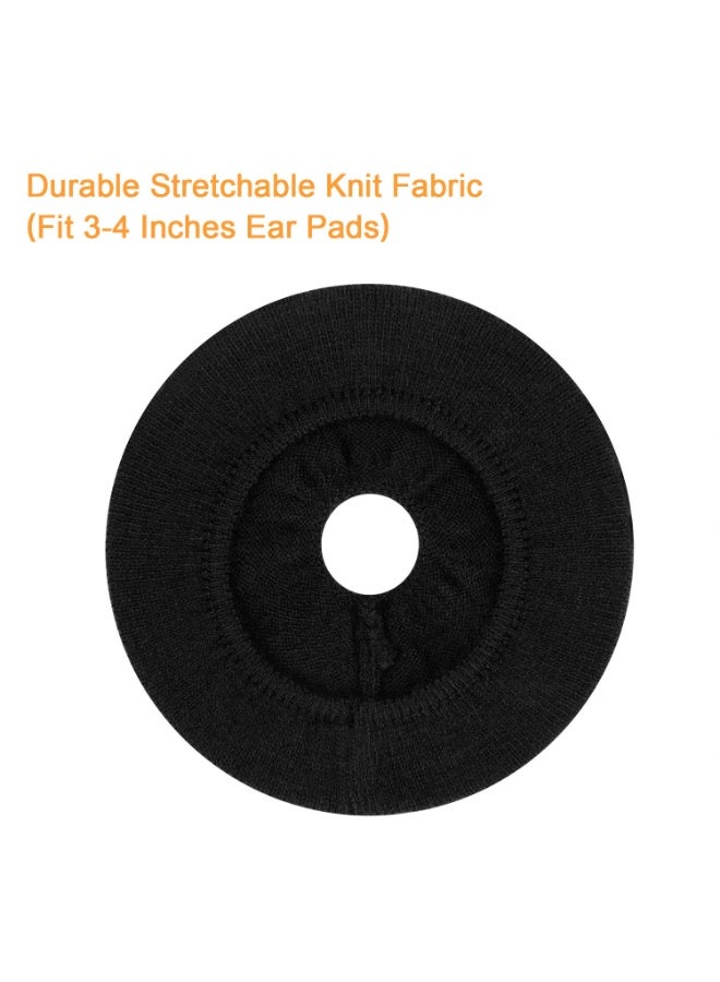 KISSUN Earpads Sweater Cover Protectors with Stretchable Knit Fabric for Beats Studio 3/2 Wireless/Wired Bose QC35 25 15 Headphones and Other Headsets with 3-4 Inch Ear Cushions [ 2 Pairs ] (Black) - Image 3