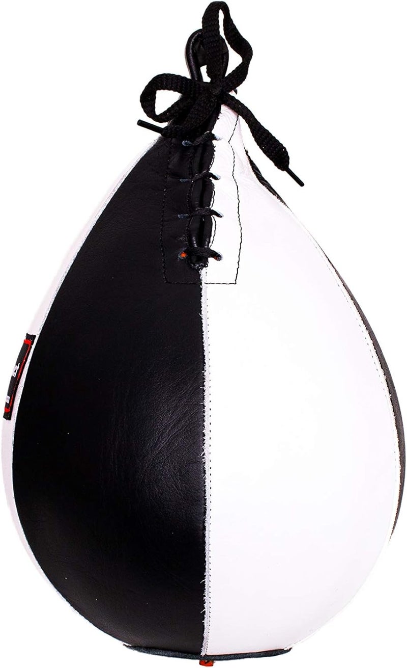 Pro Impact Genuine Leather Speed Bag – Pear Shaped Hanging Ball for Boxing, MMA & Muay Thai – Training Equipment for Doorway Hanging or Ceiling – Boxer Accuracy Workout, Drills & Exercise – Trainer - Image 1