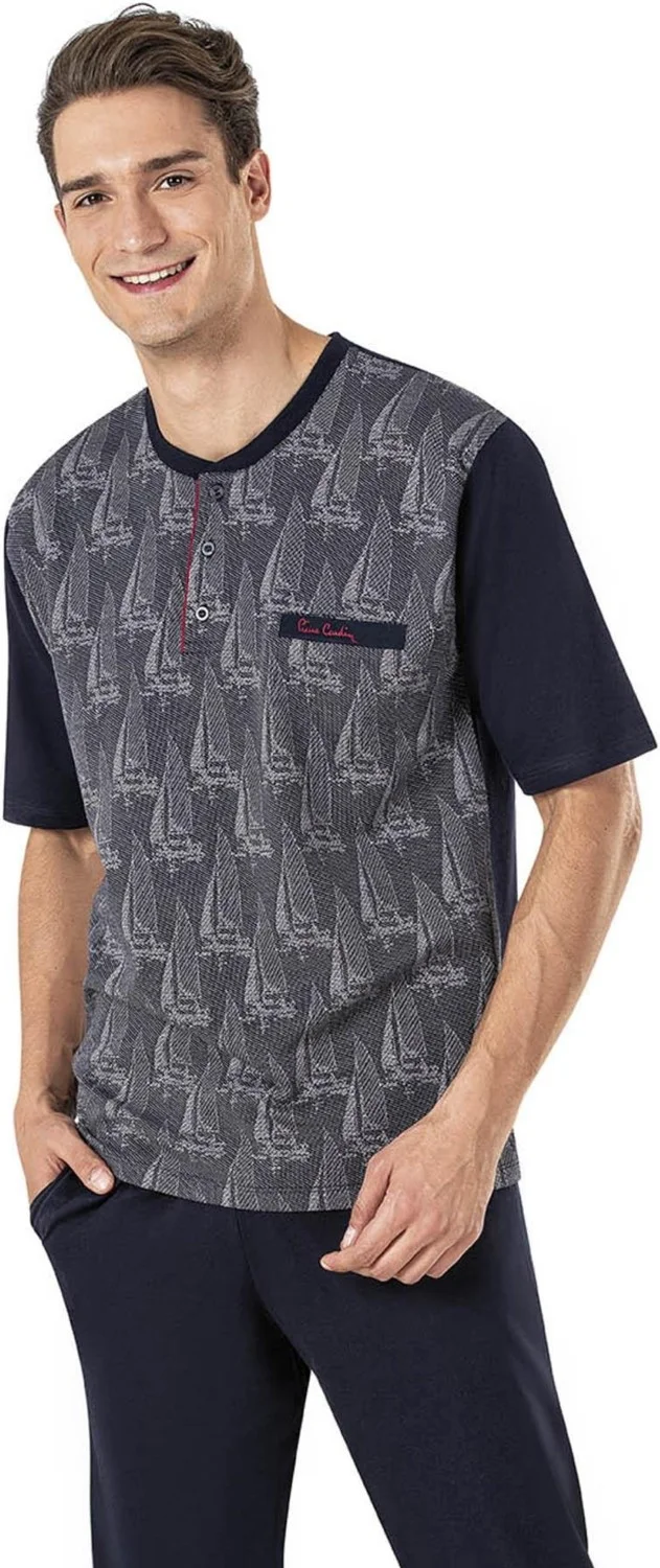 بيير كاردان Jacquard 3-Piece Short Sleeve Pajama Set