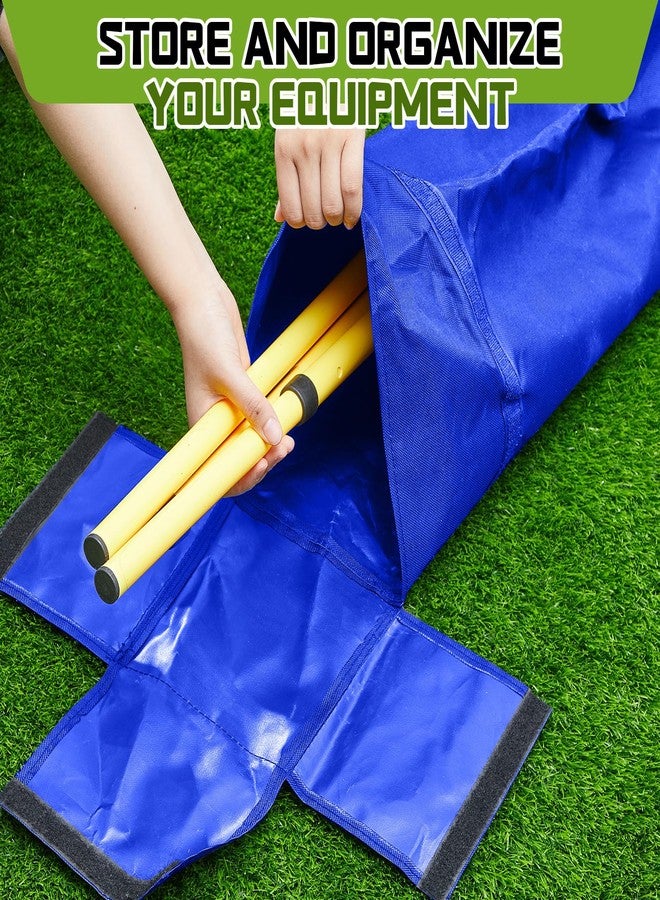 Dansydaisy Corner Flag Storage Bag for Coaching Stick Agility Poles Bag Oxford Slalom Pole Storage Agile Rod Package Guard Flag Field Hockey Lacrosse Effortless Holder for 16 Poles 6ft x 7inch (Blue) - Image 5