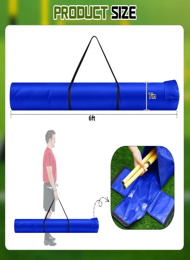 Dansydaisy Corner Flag Storage Bag for Coaching Stick Agility Poles Bag Oxford Slalom Pole Storage Agile Rod Package Guard Flag Field Hockey Lacrosse Effortless Holder for 16 Poles 6ft x 7inch (Blue) - Image 3