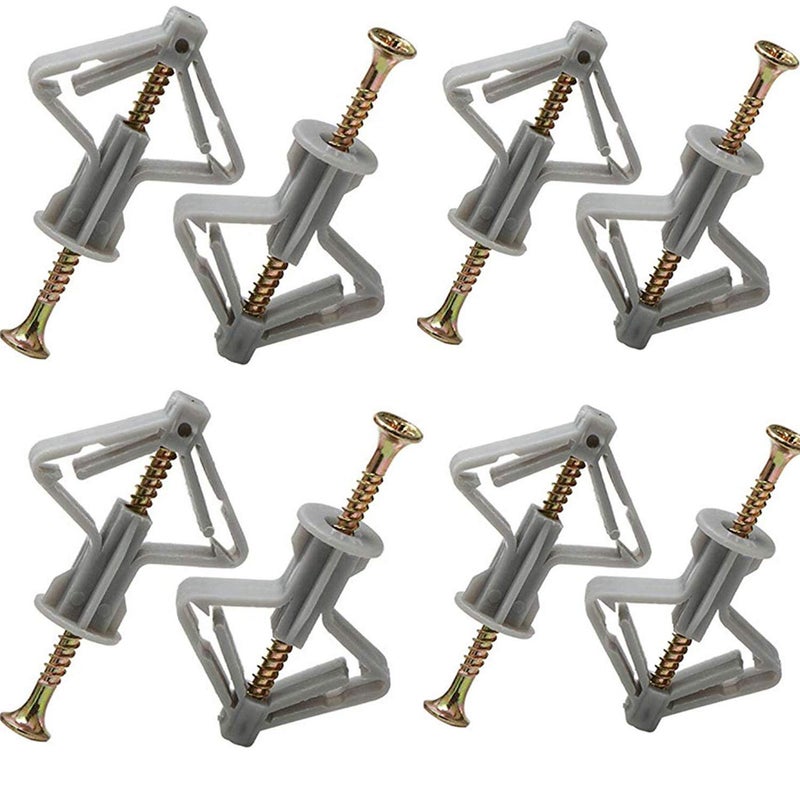 BICMTE Hollow-Wall Anchors ，Drywall Anchor kit with Screws, Self-Drilling Hollow Wall Anchor,all-60 pcs (Anchor 30+Screw 30) - Image 1