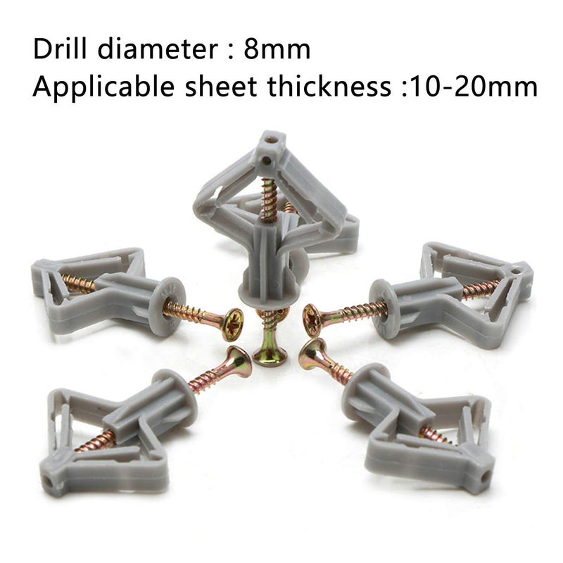 BICMTE Hollow-Wall Anchors ，Drywall Anchor kit with Screws, Self-Drilling Hollow Wall Anchor,all-60 pcs (Anchor 30+Screw 30) - Image 4