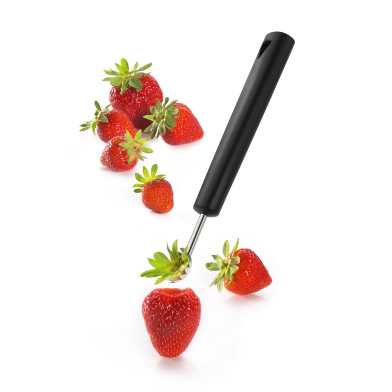 triangle Tomato and Fruit Huller - Stainless Steel - Easily Removes Stems, Hollows Out Tomatoes & Fruit, Works as Melon Baller - Dishwasher Safe - Image 3