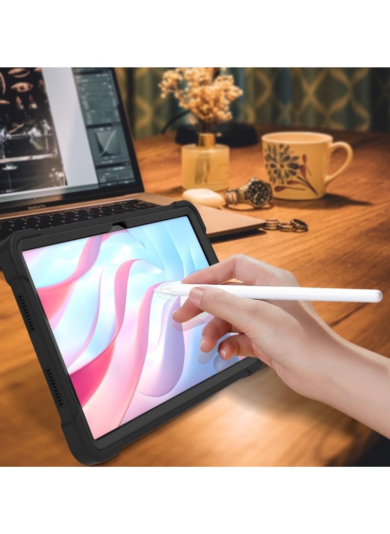 جراب واقٍ لجهاز Honor Pad X9 مقاس 11.5 بوصة مع حامل مدمج، غطاء واقٍ هجين متين مقاوم للصدمات، لجهاز Huawei Honor Pad X9 موديل 2023 (أسود)