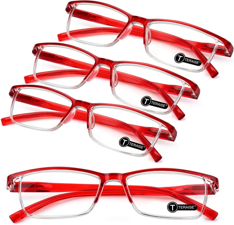 TERAISE 4PCS Fashion Anti-blue light Reading Glasses Men Women Computer Reader(1.25X) - Image 1