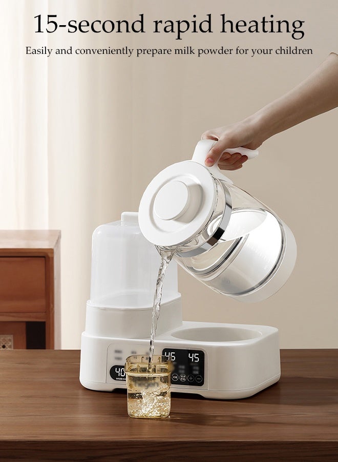 DUNISO سخان زجاجة الأطفال متعدد الوظائف، 2 في 1 جهاز تعقيم كهربائي للتحكم في درجة الحرارة وسخان الحليب، سخان زجاجة لحليب الأم مع التحكم في درجة الحرارة، سخان زجاجة مع أوضاع تسخين بالبخار وحمام مائي لحليب الأم والحليب الصناعي، 1500 مل - Image 5