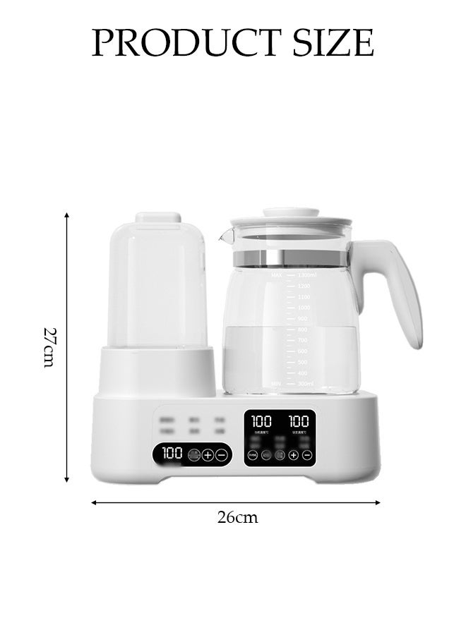 DUNISO سخان زجاجة الأطفال متعدد الوظائف، 2 في 1 جهاز تعقيم كهربائي للتحكم في درجة الحرارة وسخان الحليب، سخان زجاجة لحليب الأم مع التحكم في درجة الحرارة، سخان زجاجة مع أوضاع تسخين بالبخار وحمام مائي لحليب الأم والحليب الصناعي، 1500 مل - Image 2