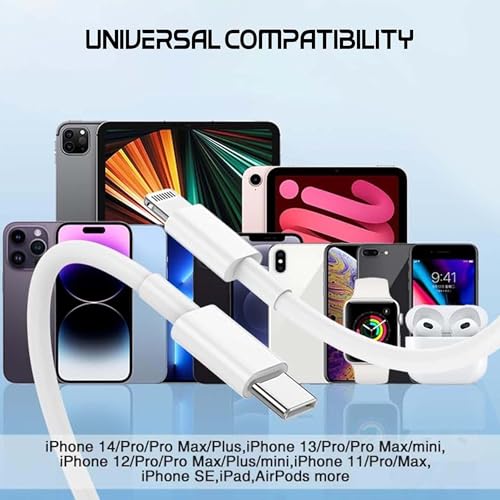 Kratos Type C to L cable [MFi Certified] Compatible with Lightning Port for 30W Fast Charging, Compatible with iPhone 14/14 Pro/ 14 Pro Max/ 13/13 Pro/ 13 ProMax/ 12/11/X/8 all Series, 1M White - Image 4