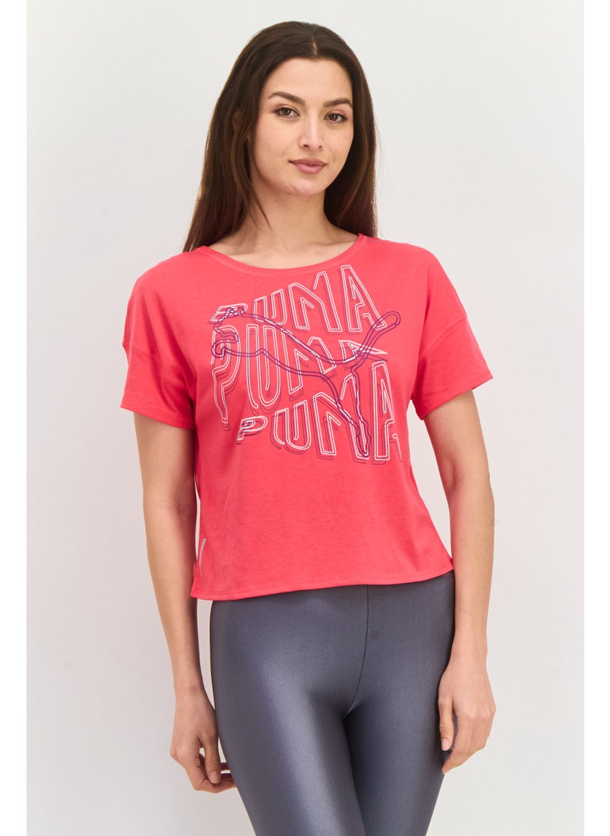 PUMA Women Sportswear Fit Short Sleeves Training T-Shirt, Pink  - Image 1
