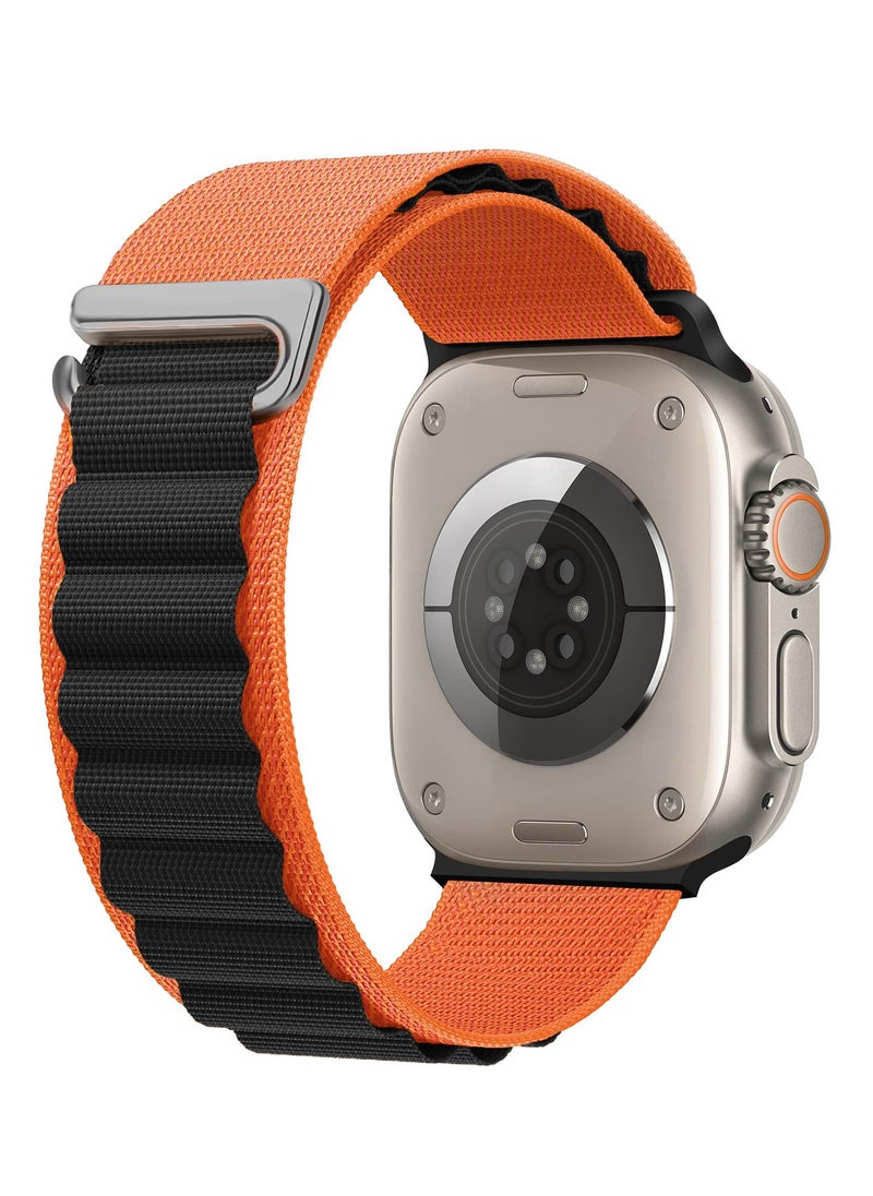 Generic Trail/Alpine Loop Nylon Band Compatible with Apple Watch Ultra 2/Ultra Band 49mm 45mm 44mm 42mm, Adjustable with Metal C-Hook Strap for iWatch Ultra Series 9/8/7/6/5/4/3/2/1/SE2/SE 
