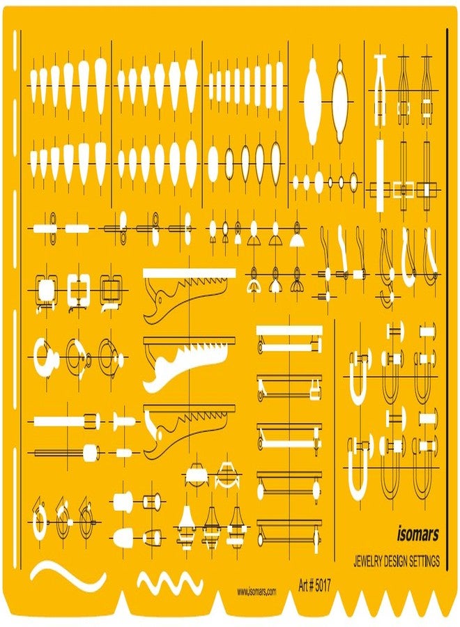 Isomars Jewelry Design Template – Art & Craft Drawing Stencil for Sketching, Drafting & Jewelry Making - Image 1