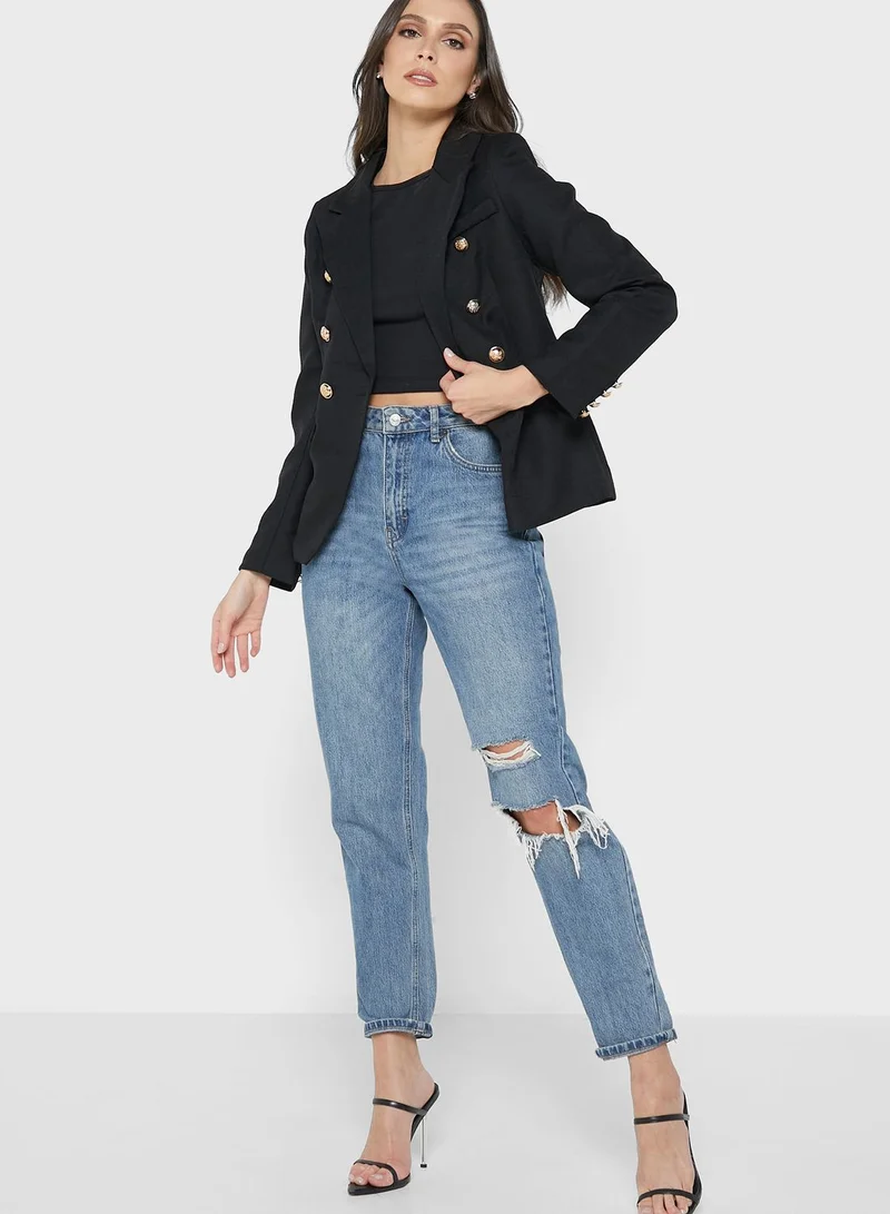 QUIZ Button Detail Tailored Blazer