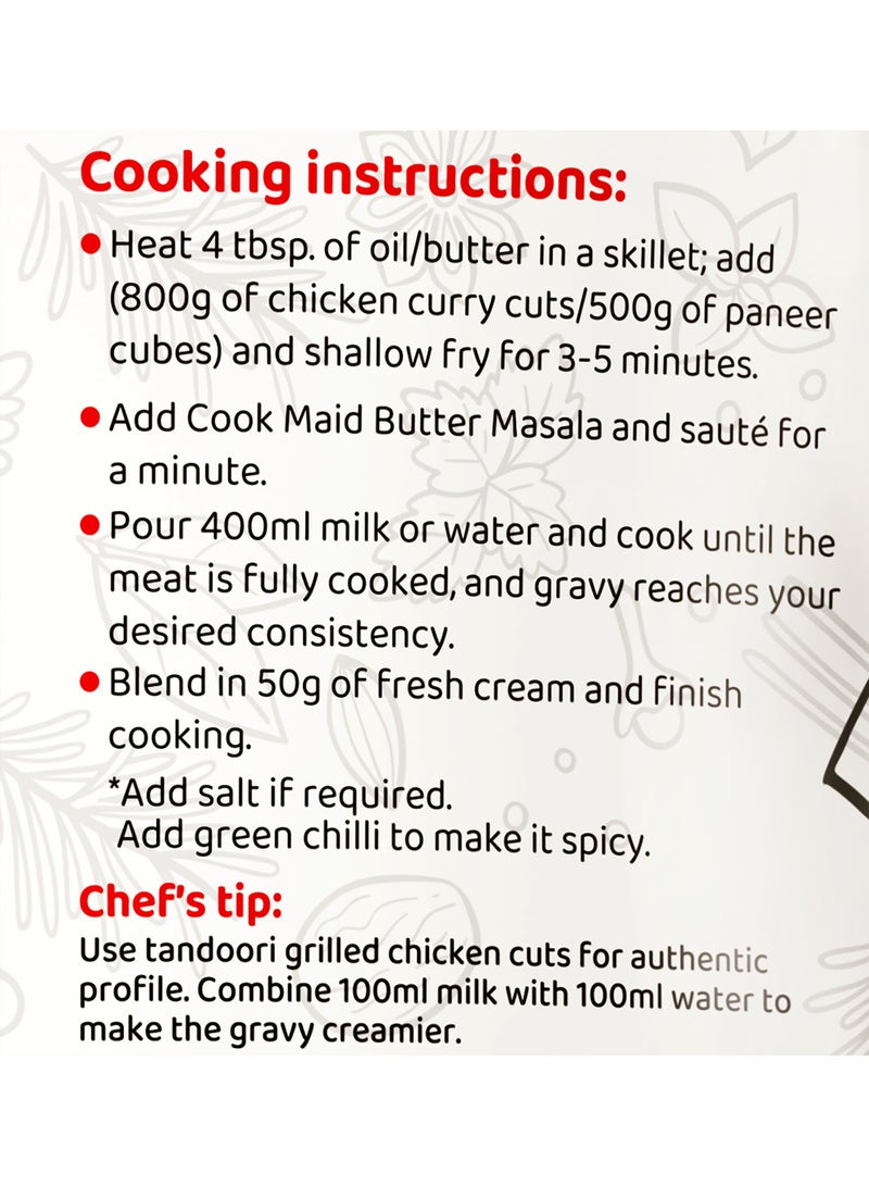 COOKMAID | Butter Masala Gravy | Ready to Cook | No Preservatives | Vegetarian | Ready Butter Masala | Instant | Easy Cooking | Butter Chicken Masala | Paneer Butter Masala | 300g - Image 4
