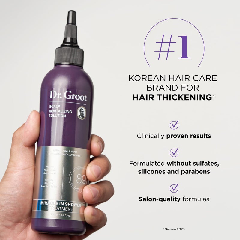 Dr.Groot Dr. Groot Scalp Revitalizing Solution Travel Set for Hair Loss, Korean Hair Care, Hair Thickening Shampoo & Miracle in Shower Treatment, TSA Approved, 5 Seconds to Smooth Hair, Rosemary Oil - Image 5