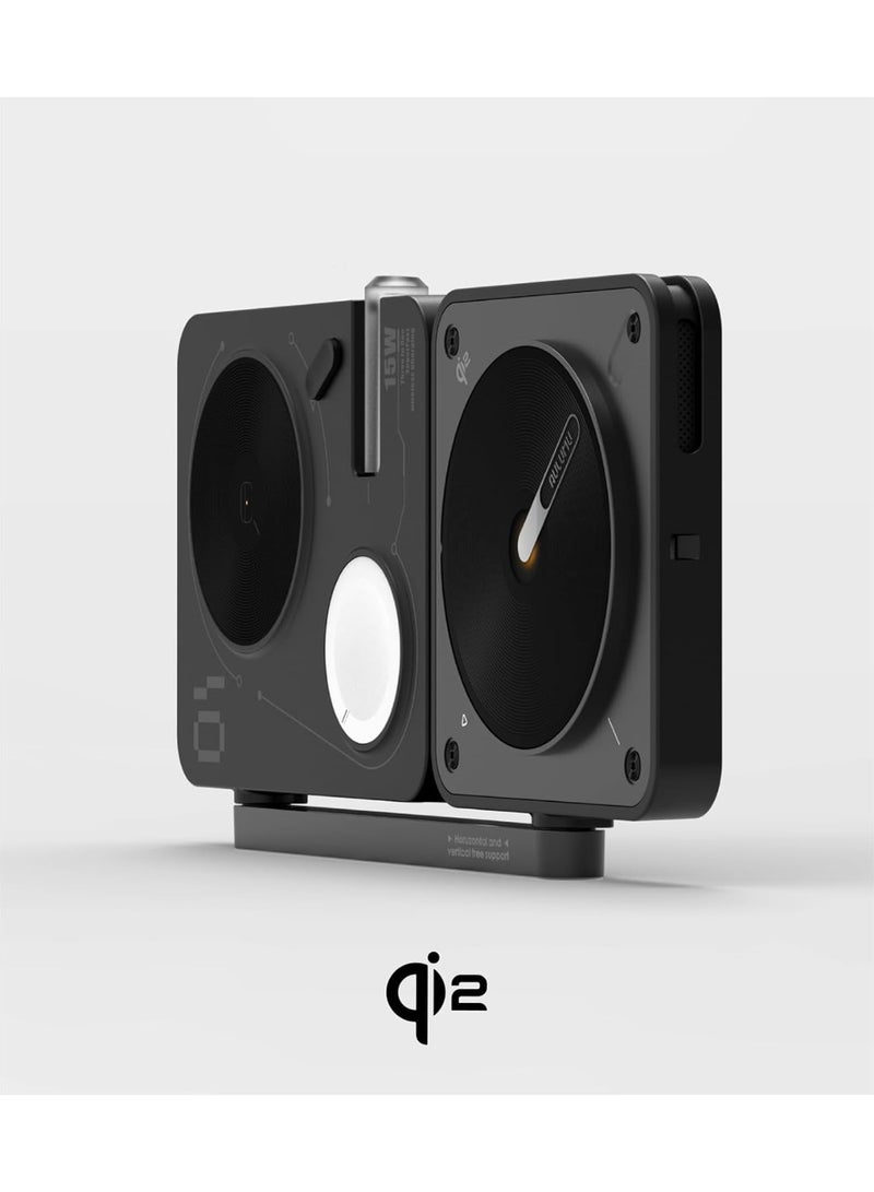 Aulumu MagSafe-Compatible M01 4-in-1 Wireless Charging Station | Qi2 Certified 15W Collapsible Magnetic Wireless Charger for iPhone 16 &Apple Watch/AirPods - Image 3