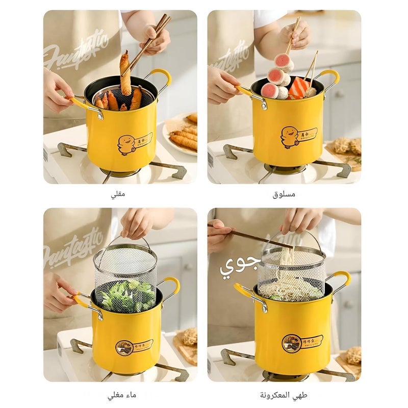 Steel Duck - Premium 3 Liter Deep Fryer Shaped Like a Duck, Includes Wire Mesh Basket and Durable Glass Lid, High Temperature Resistant, Ergonomic Stainless Steel Handle for Secure Grip While Frying - Image 3