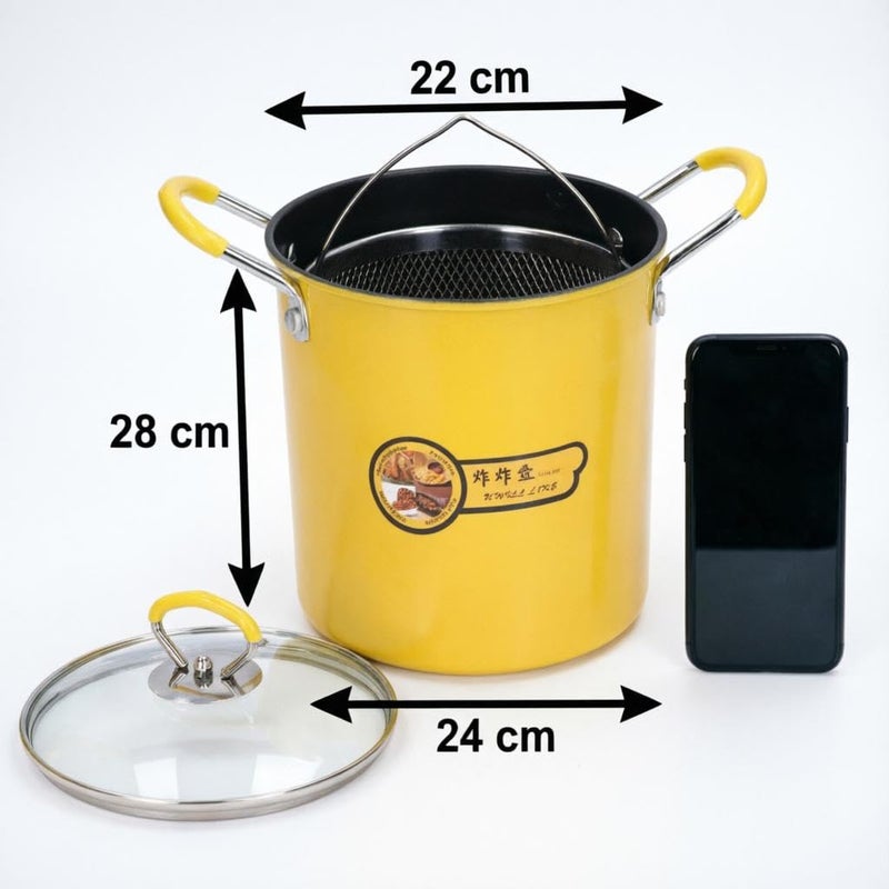 Steel Duck - Premium 3 Liter Deep Fryer Shaped Like a Duck, Includes Wire Mesh Basket and Durable Glass Lid, High Temperature Resistant, Ergonomic Stainless Steel Handle for Secure Grip While Frying - Image 5