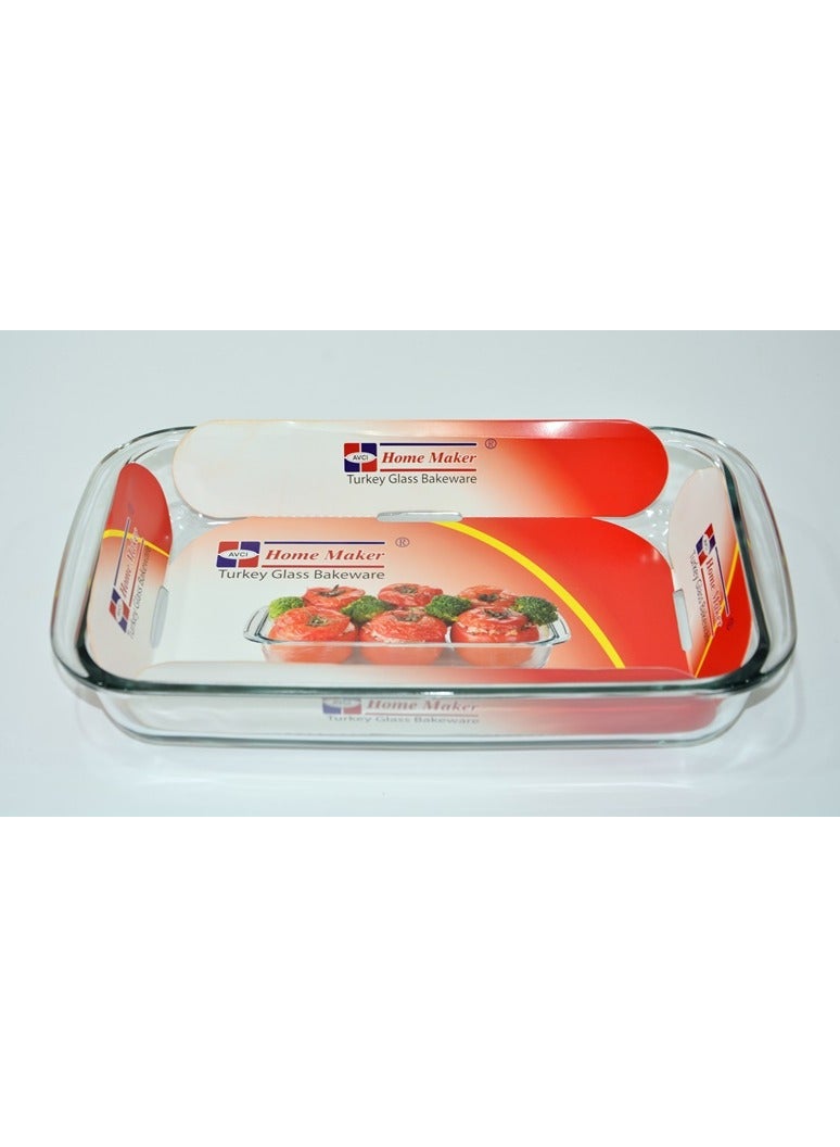 Homemaker Rectangular Glass Baking Dish, 1.5 Lt Capacity, 29.7X17.7 Cm Diameter, 5 Cm Height - Clear - Image 3
