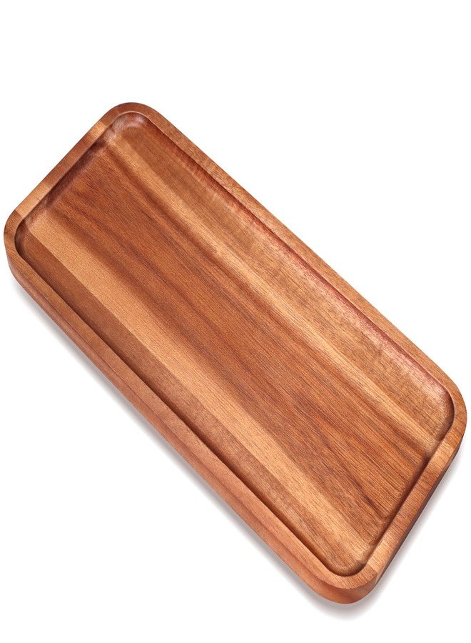 Gtencemen Acacia Wood Platter Small 12"X5.5" Charcuterie Boards Long Rectangle Decorative Trays Home Decor Cheese Board Wooden Serving Platters for Cookie, Snack, Dessert, Food Dish Cake Appetizer Plates - Image 1