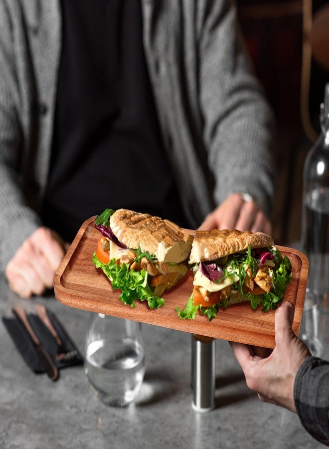 Gtencemen Acacia Wood Platter Small 12"X5.5" Charcuterie Boards Long Rectangle Decorative Trays Home Decor Cheese Board Wooden Serving Platters for Cookie, Snack, Dessert, Food Dish Cake Appetizer Plates - Image 3