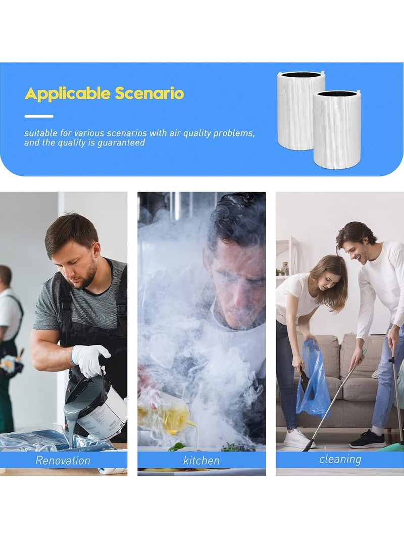 Y&D Blueair Replacement Air Purifier Filter Replaceable Inner Core Filter Activated Carbon Pure Air for Dust Allergens Odors Filter Clean Air Dust Removal 3-in-1 H13 True HEPA-Grade Odor Elimination High Efficiency Dust Pollen Pet Dander Removal 1-Pack Compatible with Blueair Pure 411 Model Changable Filter Suitable for Home Bedroom Office - Image 5
