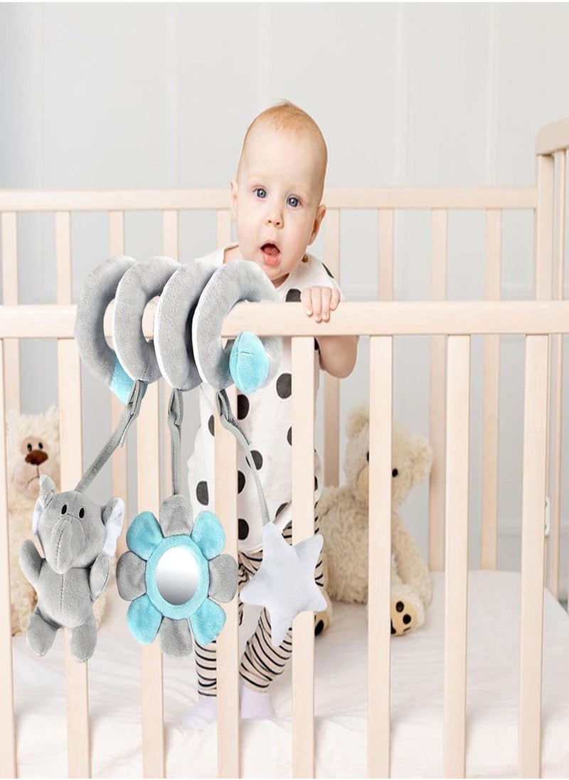 GGOOT - 5 Pcs Baby Car Seat Toy | Durable Infant Crib Toys Attract Attention | Safe Environmental Soft Plush Toys for Babies Boys Girls, Wonderful Sound Baby Car Seat Toy with Ringing Bell - Image 1