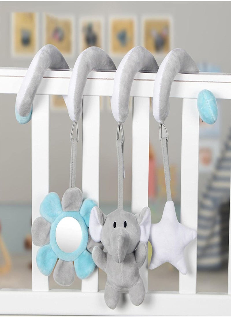 GGOOT - 5 Pcs Baby Car Seat Toy | Durable Infant Crib Toys Attract Attention | Safe Environmental Soft Plush Toys for Babies Boys Girls, Wonderful Sound Baby Car Seat Toy with Ringing Bell - Image 1