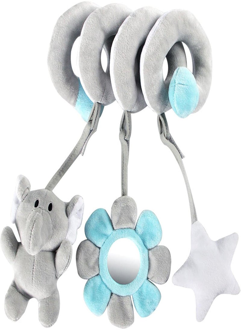 GGOOT - 5 Pcs Baby Car Seat Toy | Durable Infant Crib Toys Attract Attention | Safe Environmental Soft Plush Toys for Babies Boys Girls, Wonderful Sound Baby Car Seat Toy with Ringing Bell - Image 1