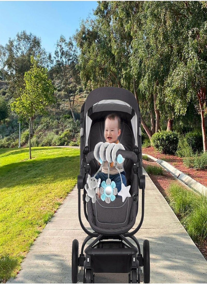 GGOOT - 5 Pcs Baby Car Seat Toy | Durable Infant Crib Toys Attract Attention | Safe Environmental Soft Plush Toys for Babies Boys Girls, Wonderful Sound Baby Car Seat Toy with Ringing Bell - Image 1
