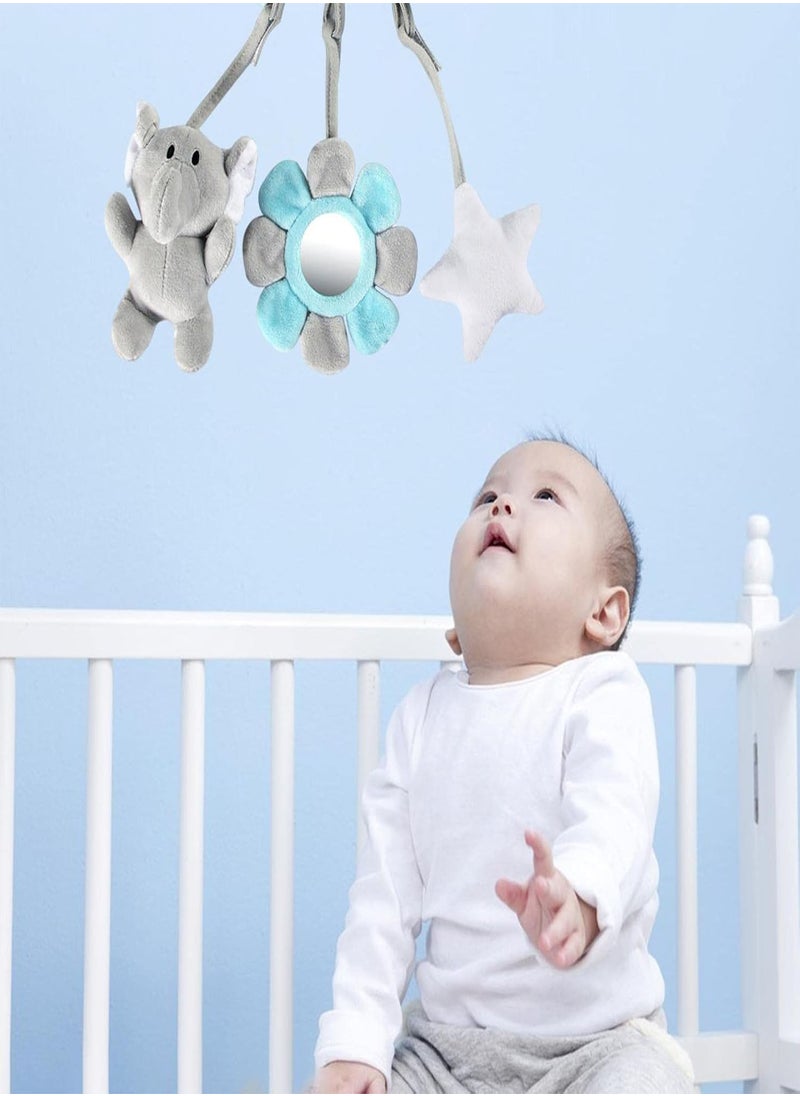 GGOOT - 5 Pcs Baby Car Seat Toy | Durable Infant Crib Toys Attract Attention | Safe Environmental Soft Plush Toys for Babies Boys Girls, Wonderful Sound Baby Car Seat Toy with Ringing Bell - Image 1