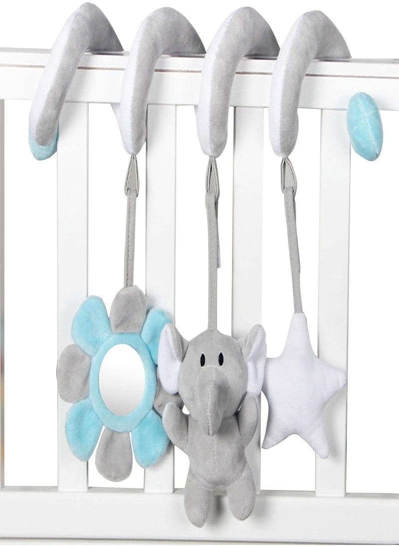 GGOOT - 5 Pcs Baby Car Seat Toy | Durable Infant Crib Toys Attract Attention | Safe Environmental Soft Plush Toys for Babies Boys Girls, Wonderful Sound Baby Car Seat Toy with Ringing Bell - Image 1